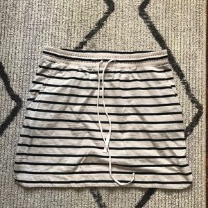 LOFT Sm striped drawstring skirt